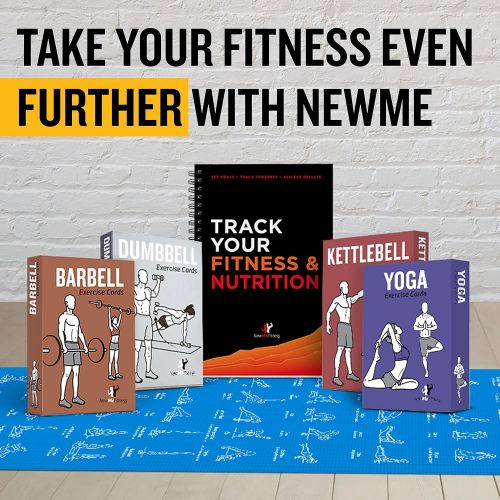  NewMe Fitness Exercise Cards BODYWEIGHT - Home Gym Workout Personal Trainer Fitness Program Tones Core Ab Legs Glutes Chest Biceps Total Upper Body Workouts Calisthenics Training Routine