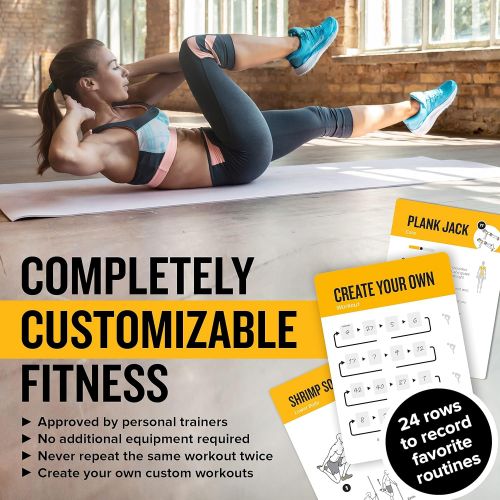  NewMe Fitness Exercise Cards BODYWEIGHT - Home Gym Workout Personal Trainer Fitness Program Tones Core Ab Legs Glutes Chest Biceps Total Upper Body Workouts Calisthenics Training Routine