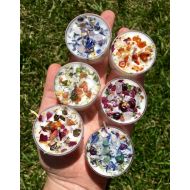 /NewMoonBeginnings Crystals & Herbs Tealight Candles Soy - Energy Candles handmade - Aromatherapy Candles - soy candle - Healing crystals - Custom candles