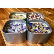 NewMoonBeginnings Crystals & Herb Energy Candles (8oz) Tin - Soy Candles handmade - Aromatherapy Candles - soy candle - Healing crystals and stones candles