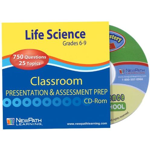 NewPath Learning Middle School Life Science Interactive Whiteboard CD-ROM, Site License, Grade 6-9
