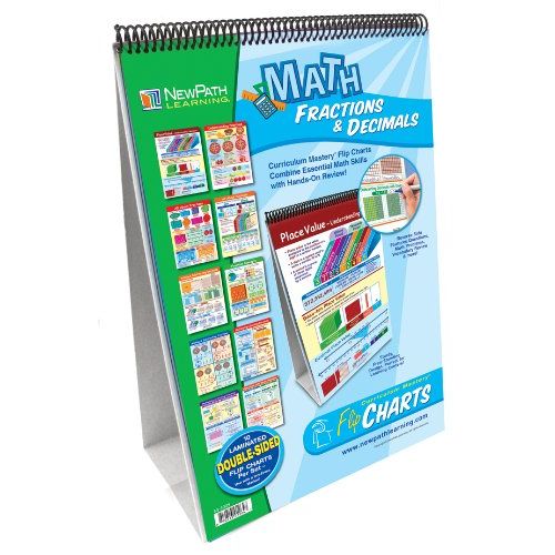  NewPath Learning Fractions and Decimals Curriculum Mastery Flip Chart Set, Grade 3-5