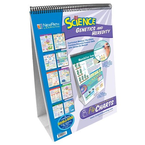  NewPath Learning 10 Piece Science Genetics and Heredity Curriculum Mastery Flip Chart Set, Grade 6-10