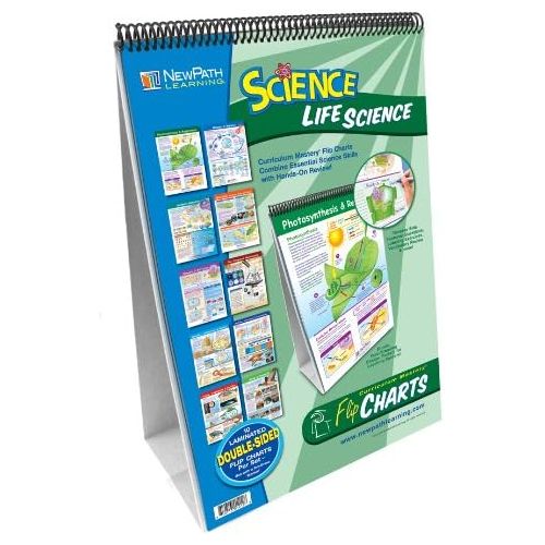  NewPath Learning 10 Piece Mastering Middle School Life Science Curriculum Mastery Flip Chart Set, Grade 5-9