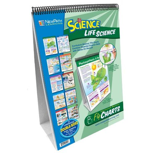  NewPath Learning 10 Piece Mastering Middle School Life Science Curriculum Mastery Flip Chart Set, Grade 5-9