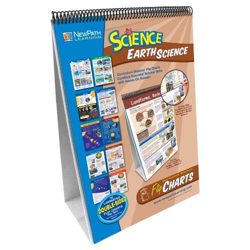  NewPath Learning 10 Piece Mastering Middle School Earth Science Curriculum Mastery Flip Chart Set, Grade 5-9