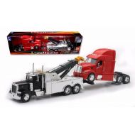 New-Ray NEWRAY TOYS 1:32 SCALE PETERBILT TOW TRUCK WITH RED PETERBILT CAB SEMI TRUCK SS-12053