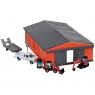 New-ray Toys Kubota Construction Equipment Vehicles & Shed Toy Set 19 pc Box