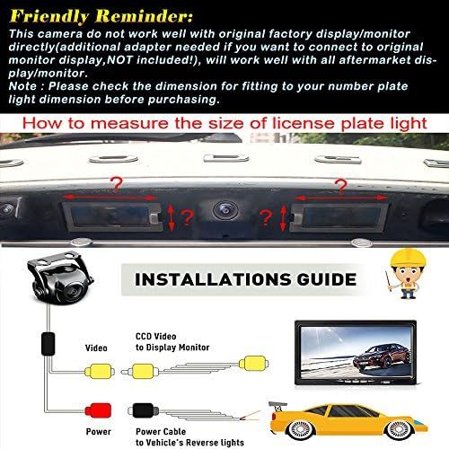  Newbee_EU_STORE Reversing Camera in License Plate Light Parking Aid Vehicle Specific Camera Integrated in Number Plate Light for VW Passat, Sagitar, Touran, Jetta, Caddy / California Transporter C