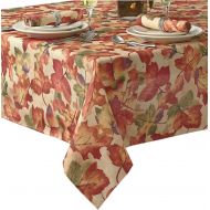 Newbridge Harvest Leaf Festival Autumn and Thanksgiving Fabric Print Tablecloth, 60 Inch x 144 Inch Oblong