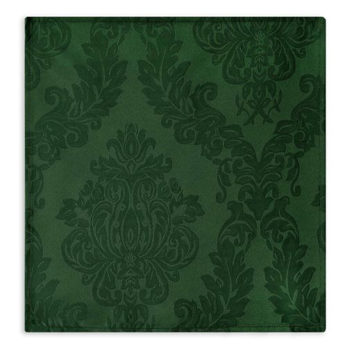  Newbridge Barcelona Luxury Damask Fabric Tablecloth, 100% Polyester, No Iron, Soil Resistant Holiday Tablecloth, 60 Inch x 102 Inch Oblong/Rectangle, Hunter Green
