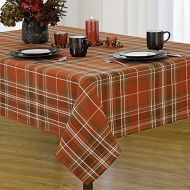 Newbridge Loden Autumn Plaid Autumn Thanksgiving Fabric Print Tablecloth, 100% Cotton, 60 Inch x 120 Inch Oblong/Rectangle