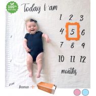 Newcombie Month Blanket for Baby Pictures I Baby Monthly Milestone Blanket Boy Girl I Cotton Muslin Swaddle I...