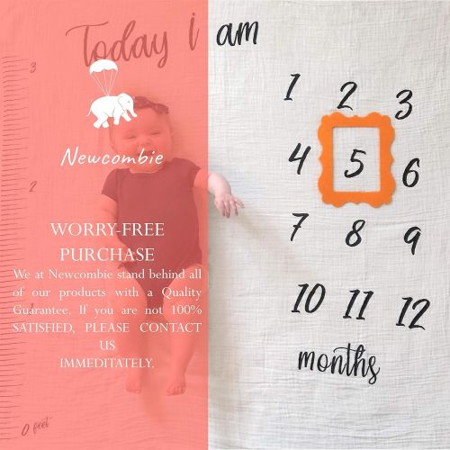 Newcombie Month Blanket for Baby Pictures I Baby Monthly Milestone Blanket Boy Girl I Cotton Muslin Swaddle I...