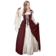 Newcos Boho Renaissance Costume for Women Halloween Irish Medieval Dress