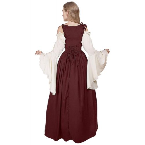  Newcos Boho Renaissance Costume for Women Halloween Irish Medieval Dress