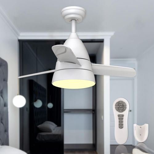  Small Ceiling Fans, Newday 36 Ceiling Fan with Lights and Remote, Modern Ceiling Fans with 3 Reversible Blades, DC Motor, for Kids Room or Other Indoor Use