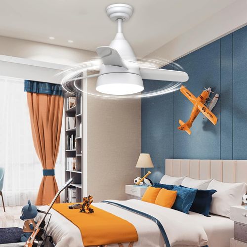  Small Ceiling Fans, Newday 36 Ceiling Fan with Lights and Remote, Modern Ceiling Fans with 3 Reversible Blades, DC Motor, for Kids Room or Other Indoor Use