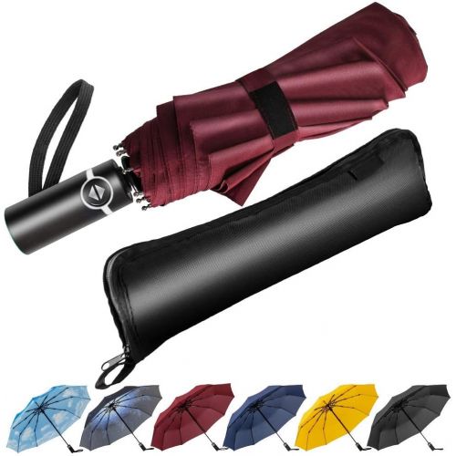  [아마존 핫딜]  [아마존핫딜]Newdora Windproof Travel Folding Umbrella Golf Umbrella Auto Open Close Button and Upgraded Handle, Lightweight 10 Ribs Automatic Windproof Canopy Compact with Light Reflective-Gif