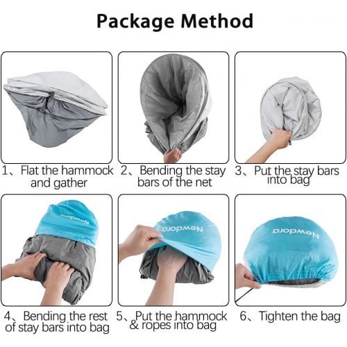  [아마존베스트]Newdora Hammock with Mosquito Net 2 Person Camping, Ultralight Portable Windproof, Anti-Mosquito, Swing Sleeping Hammock Bed with Net and 2 x Hanging Straps for Outdoor, Hiking, Ba