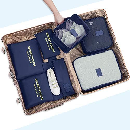  [아마존 핫딜]  [아마존핫딜]Newdora Kleidertaschen Set, 7 unterschiedliche Groessen zur Organisation Ihres Reisegepacks, Schwarzblau