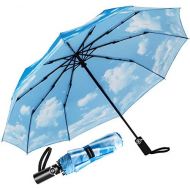 [아마존 핫딜] [아마존핫딜]Newdora Regenschirm Taschenschirm Windproof sturmfest Auf-Zu Automatik 210T Nylon Umbrella wasserabweisend klein leicht kompakt 10 Ribs Reise Golfschirm mit Geschenktuete Trockenbeu