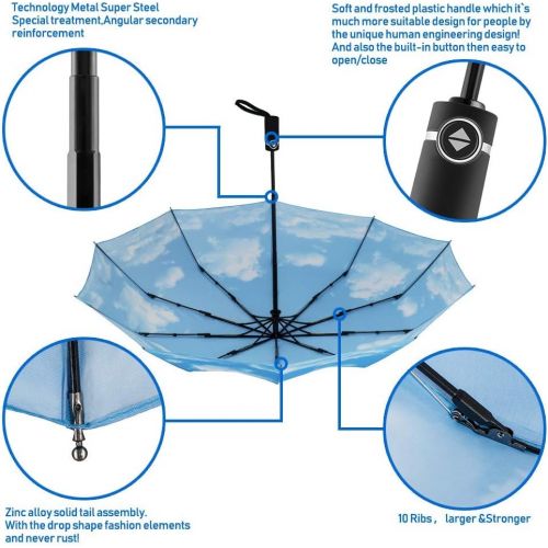  [아마존 핫딜] [아마존핫딜]Newdora Regenschirm Taschenschirm Windproof sturmfest Auf-Zu Automatik 210T Nylon Umbrella wasserabweisend klein leicht kompakt 10 Ribs Reise Golfschirm mit Geschenktuete Trockenbeu