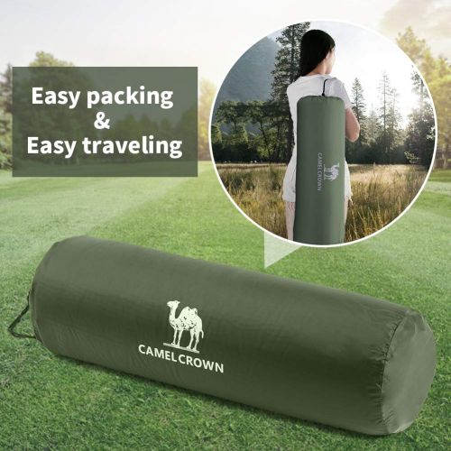  Newdora Camel Sleeping Pad, Double Sleep Mat with Pillows, Self-Inflating Foam Padding, for Camping, Picnic, Outdoor, Lightweight