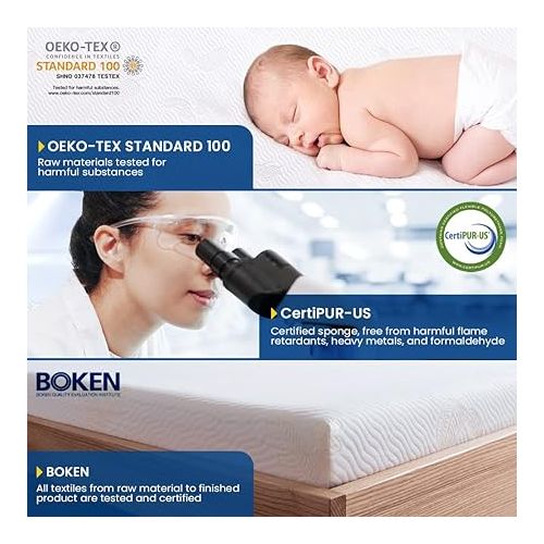  Newentor® Dual-Layer Memory Foam Mattress Topper - Medium Firm Gel Infused Mattress Topper with Oeko-TEX & CertiPUR-US Certified - Mattress Topper with Washable Zipped Cover, Twin