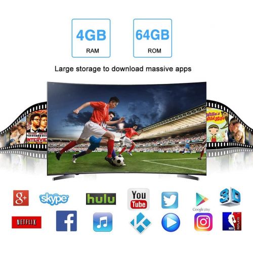  [Android TV Box 4G 64GB ] EstgoSZ Android 7.1 TV Box RK3328 Support 2.4G5G Dual Wifi100M LANBT 4.03D H265 4K Smart TV Box
