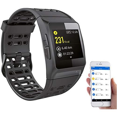  [아마존베스트]Newgen Medicals Smartwatch GPS pulse: GPS sports watch, Bluetooth, fitness, pulse, messages, colour display, IP68 (GPS watch).