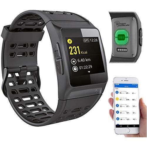  [아마존베스트]Newgen Medicals Smartwatch GPS pulse: GPS sports watch, Bluetooth, fitness, pulse, messages, colour display, IP68 (GPS watch).