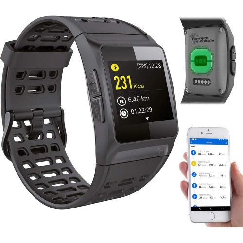  [아마존베스트]Newgen Medicals Smartwatch GPS pulse: GPS sports watch, Bluetooth, fitness, pulse, messages, colour display, IP68 (GPS watch).