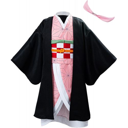  할로윈 용품Newhui Kids Demon Slayer Outfits Cloak Cape Kimono Coat Costume Halloween Cardigan Cosplay Suits