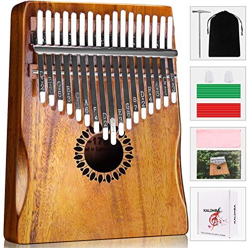  Newlam Kalimba Thumb Piano 17 Keys, Portable Mbira Finger Piano Gifts for Kids and Adults Beginners