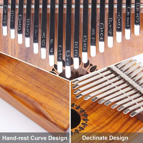  Newlam Kalimba Thumb Piano 17 Keys, Portable Mbira Finger Piano Gifts for Kids and Adults Beginners