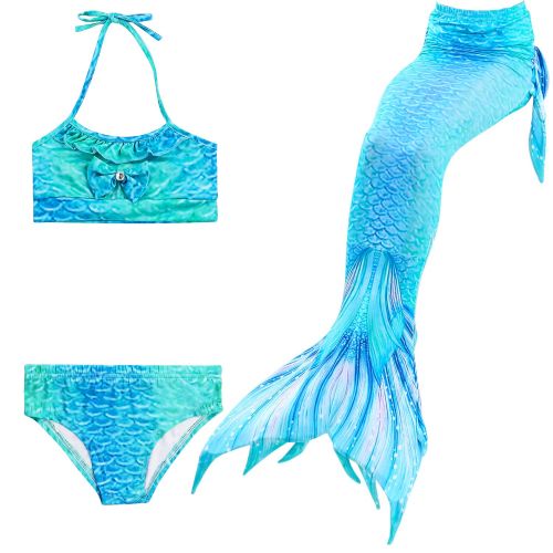  Newland 3 Pcs Girls Swimsuit Mermaid Tails for Swimming Princess Bikini Bathing Suit Set for 3-12Y