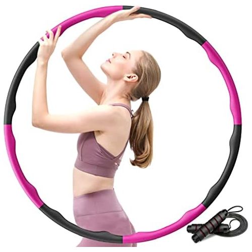  [아마존베스트]Newlemo Adult Hula Hoop (1.2 kg) with Skipping Rope, 8 Sections, Adjustable Width 72 / 83 / 95 cm, Suitable for Fitness, Sports and Abdominal Shaping