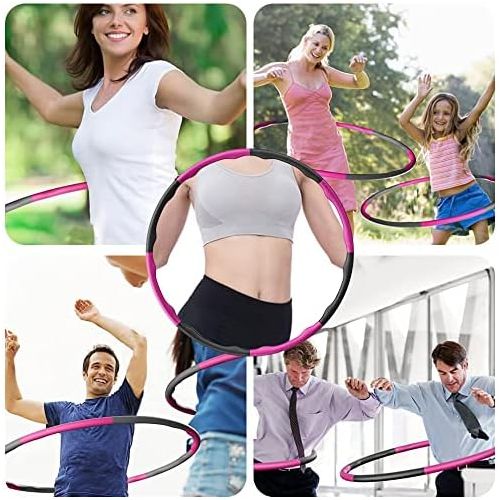  [아마존베스트]Newlemo Adult Hula Hoop (1.2 kg) with Skipping Rope, 8 Sections, Adjustable Width 72 / 83 / 95 cm, Suitable for Fitness, Sports and Abdominal Shaping