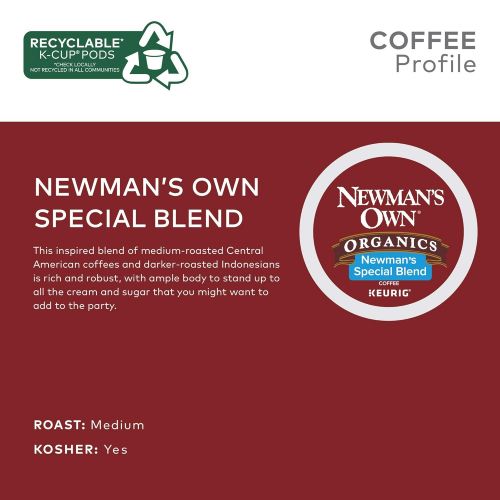  Newmans Own Organics Special Blend, Single-Serve Keurig K-Cup Pods, Medium Roast Coffee, 72 Count (5000053615)