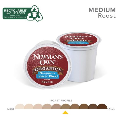  Newmans Own Organics Special Blend, Single-Serve Keurig K-Cup Pods, Medium Roast Coffee, 72 Count (5000053615)