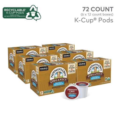  Newmans Own Organics Special Blend, Single-Serve Keurig K-Cup Pods, Medium Roast Coffee, 72 Count (5000053615)