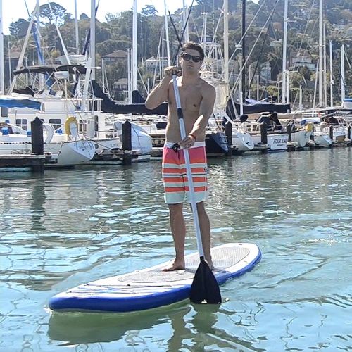  Newport Vessels Inflatable Stand Up Paddle Board Universal SUP Complete Set | Includes Adjustable Paddle Backpack Fin and Pump | 9ft 10in