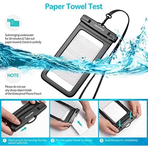  [아마존베스트]Newppon Large Waterproof Cell Phone Pouch :(2-Pack) IPX8 Universal Dry Bag for iPhone 12 11 Pro Max Xs XR X 8 7 6S Plus Samsung Galaxy S10 S9+ S8+ Note 8 6 5 Pixel 3 XL LG up to 7.