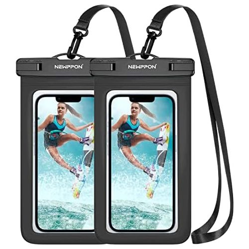  [아마존베스트]Newppon Large Waterproof Cell Phone Pouch :(2-Pack) IPX8 Universal Dry Bag for iPhone 12 11 Pro Max Xs XR X 8 7 6S Plus Samsung Galaxy S10 S9+ S8+ Note 8 6 5 Pixel 3 XL LG up to 7.