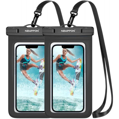  [아마존베스트]Newppon Large Waterproof Cell Phone Pouch :(2-Pack) IPX8 Universal Dry Bag for iPhone 12 11 Pro Max Xs XR X 8 7 6S Plus Samsung Galaxy S10 S9+ S8+ Note 8 6 5 Pixel 3 XL LG up to 7.