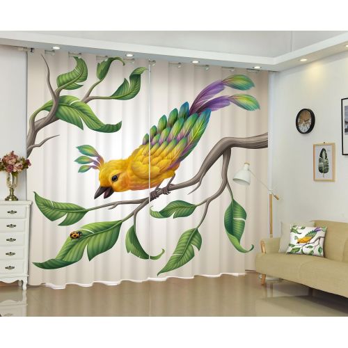  Newrara Flying Seagulls and Blue Water Thick Polyester Beach Scenery 2 Panels Blackout Window Curtain For Living Room&Bedroom,Free Hook Included (80W63L, Color9)