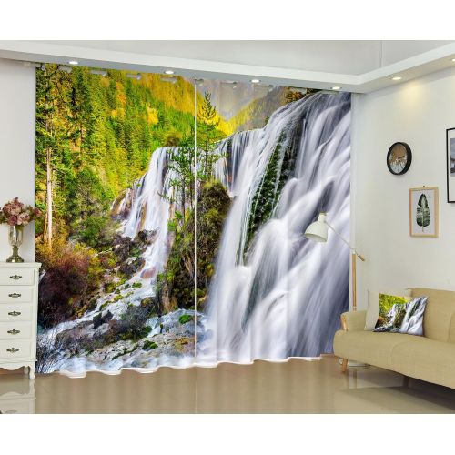  Newrara Flying Seagulls and Blue Water Thick Polyester Beach Scenery 2 Panels Blackout Window Curtain For Living Room&Bedroom,Free Hook Included (80W63L, Color9)