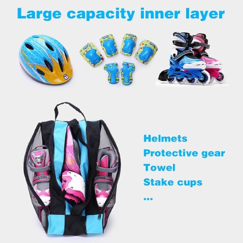  Newrgy Multi-Pocket Unisex Roller Skate Bag Breathable Oxford Cloth Skating Shoes Storage Bag Kids Roller Skate Bag Roller skate storage tote bag