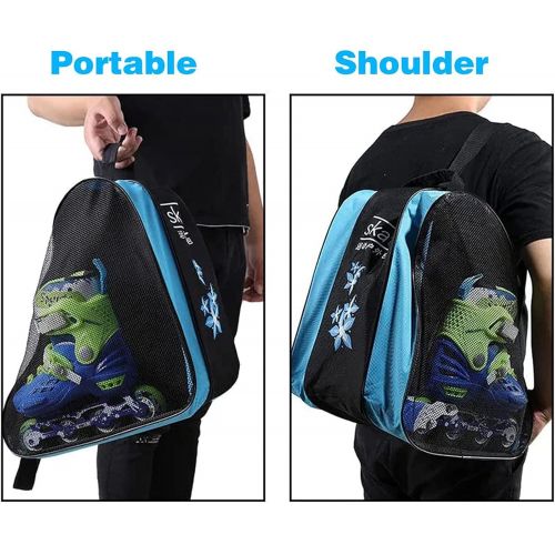  Newrgy Multi-Pocket Unisex Roller Skate Bag Breathable Oxford Cloth Skating Shoes Storage Bag Kids Roller Skate Bag Roller skate storage tote bag